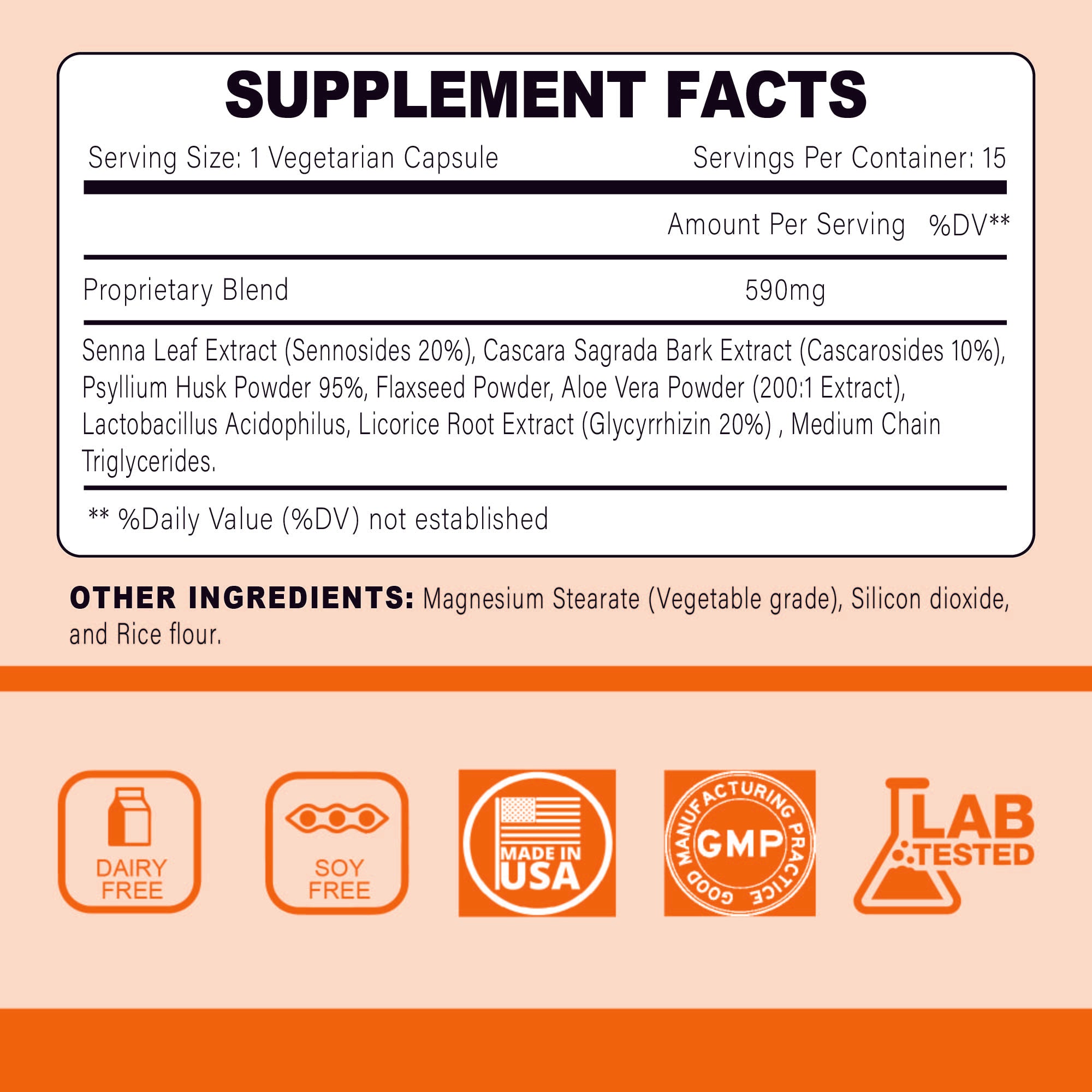 15 Day Cleanse Gut Support, Advanced Gentle Daily Colon Gut Cleanse Detox, 15 Capsules