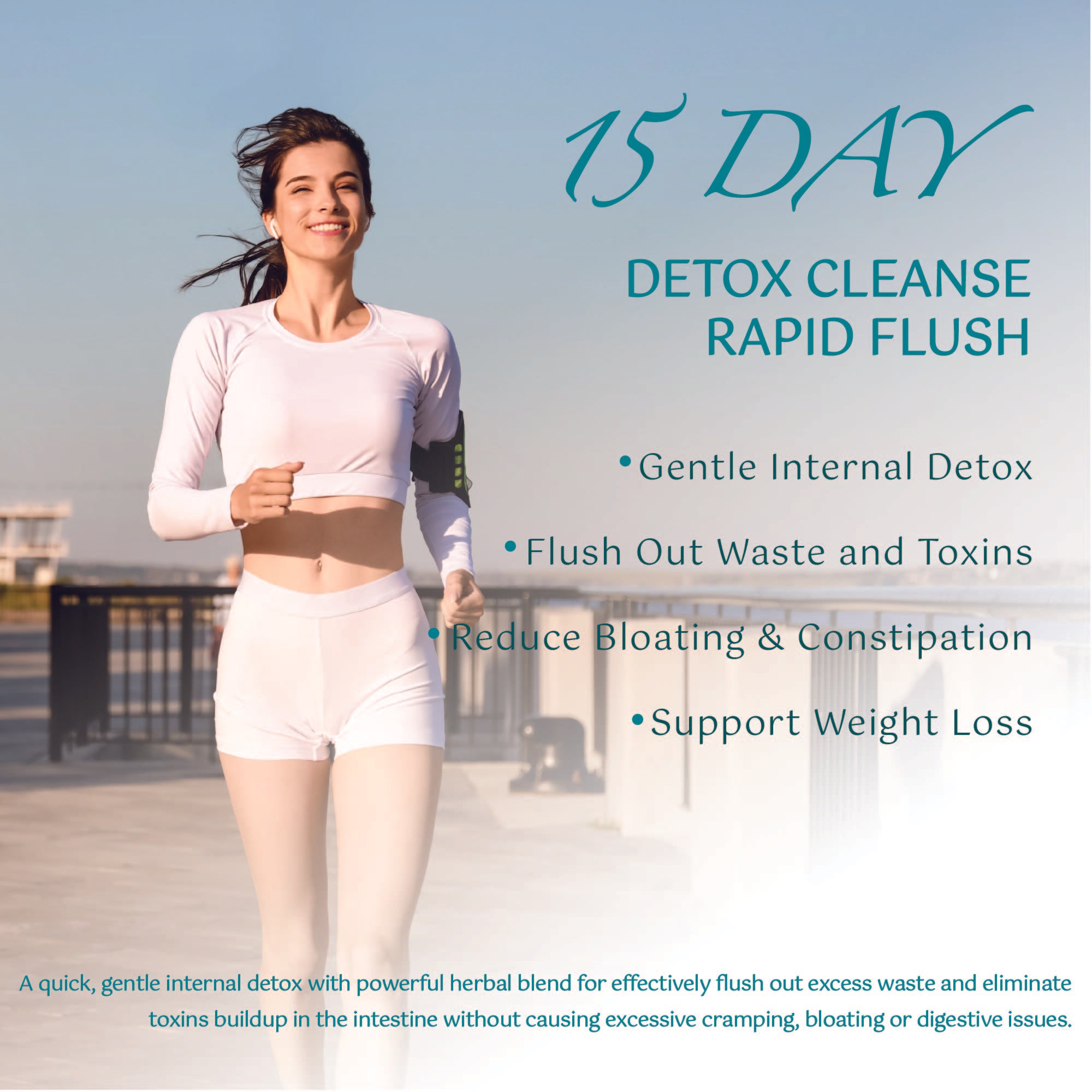 15 Day Cleanse Gut Support, Advanced Gentle Daily Colon Gut Cleanse Detox, 15 Capsules