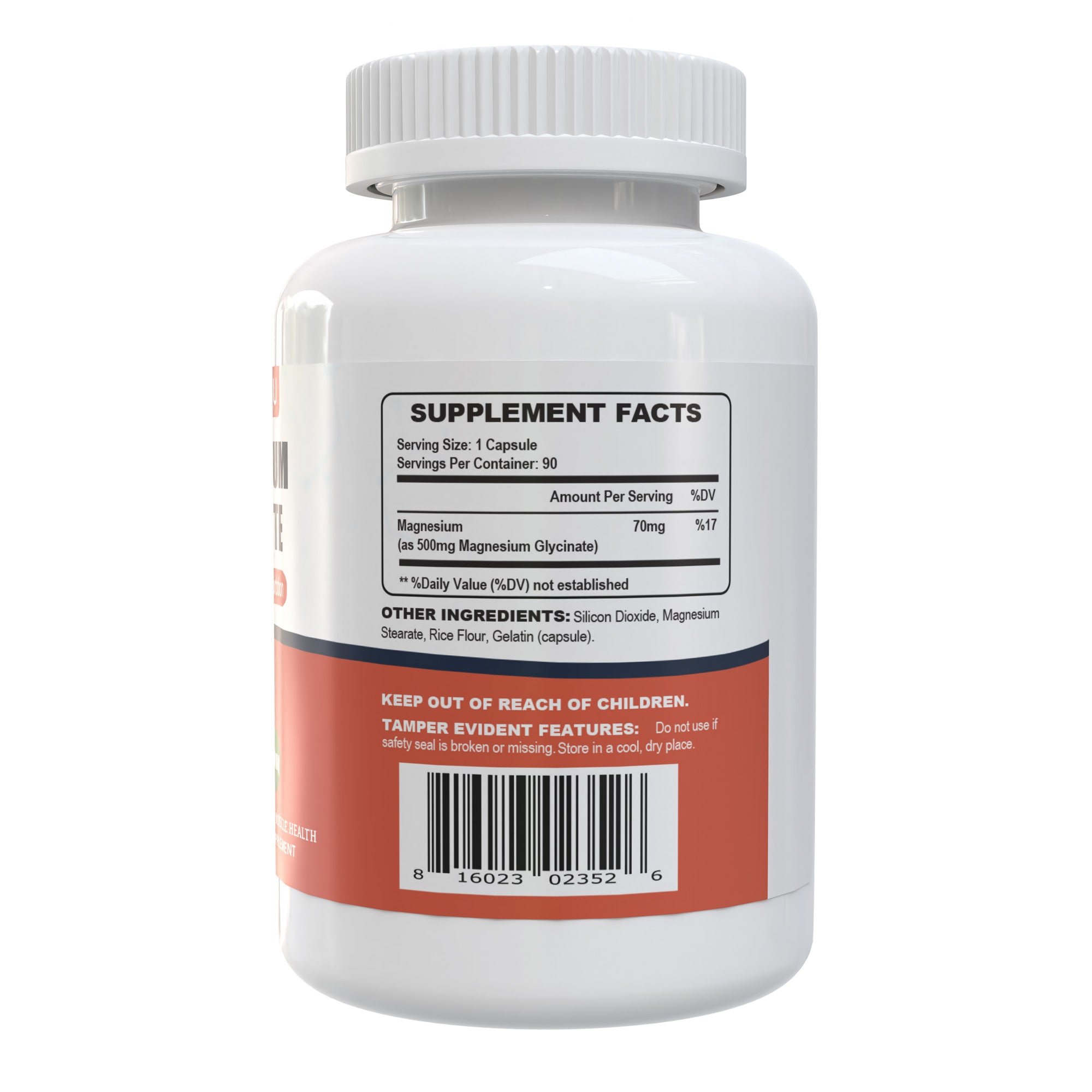 Magnesium Glycinate 500mg, Sleep, Muscle, Heart, Never and Bone Support, 90 Capsules