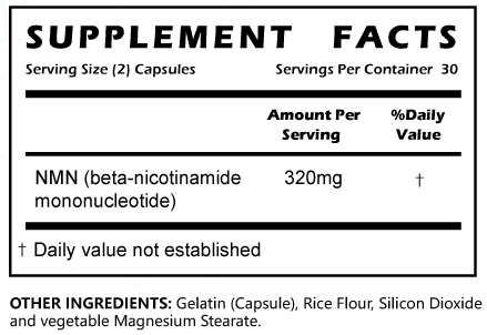 NMN Stabilized Form 320mg NAD+ Supplement Capsules