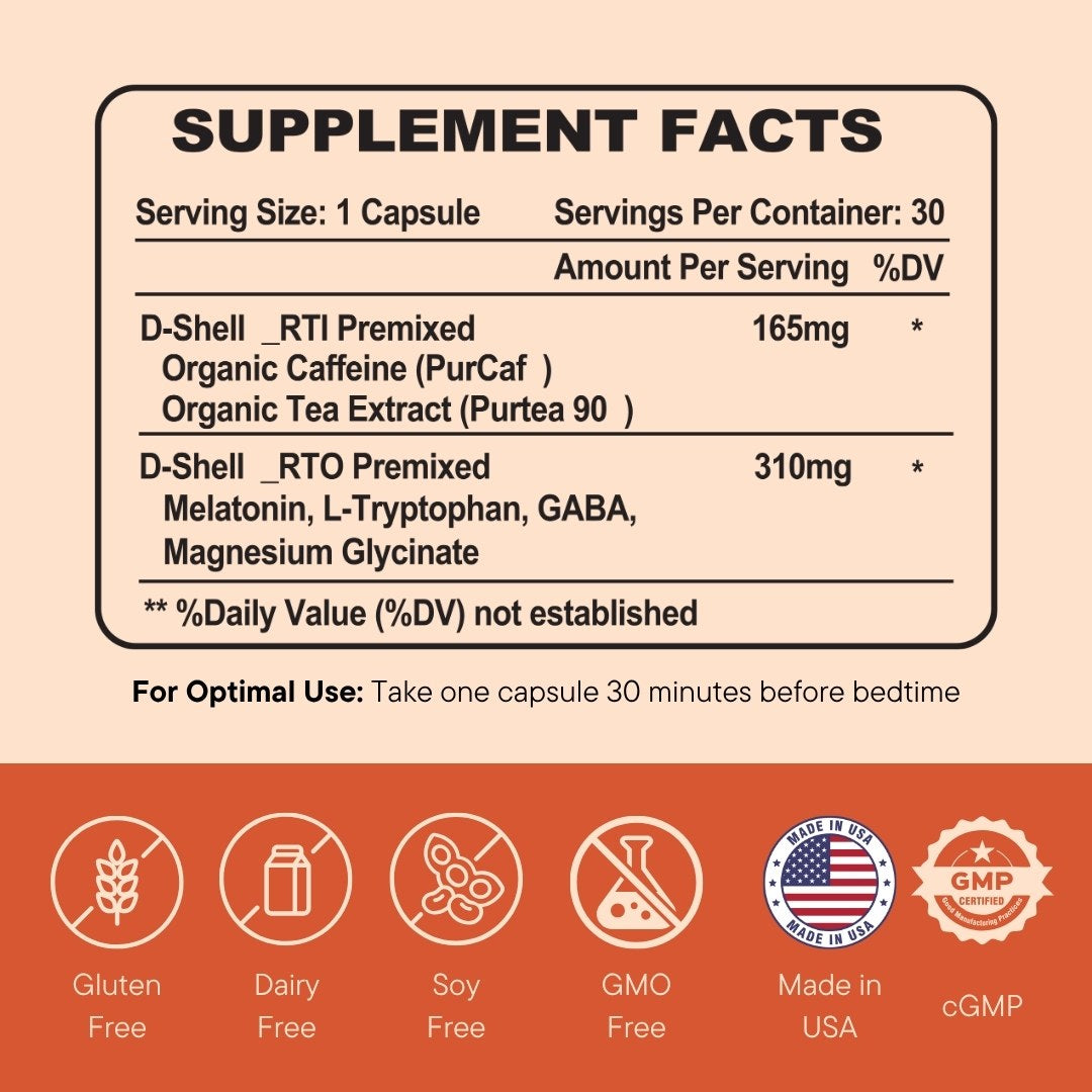 Nature4U Restulator Double Capsule Sleep Aid, Circadian Rhythm Support, Jet Lag Relief, Fall Asleep Fast & Wake Refreshed, Non-Habit Forming, Targeted Release 30Capsules