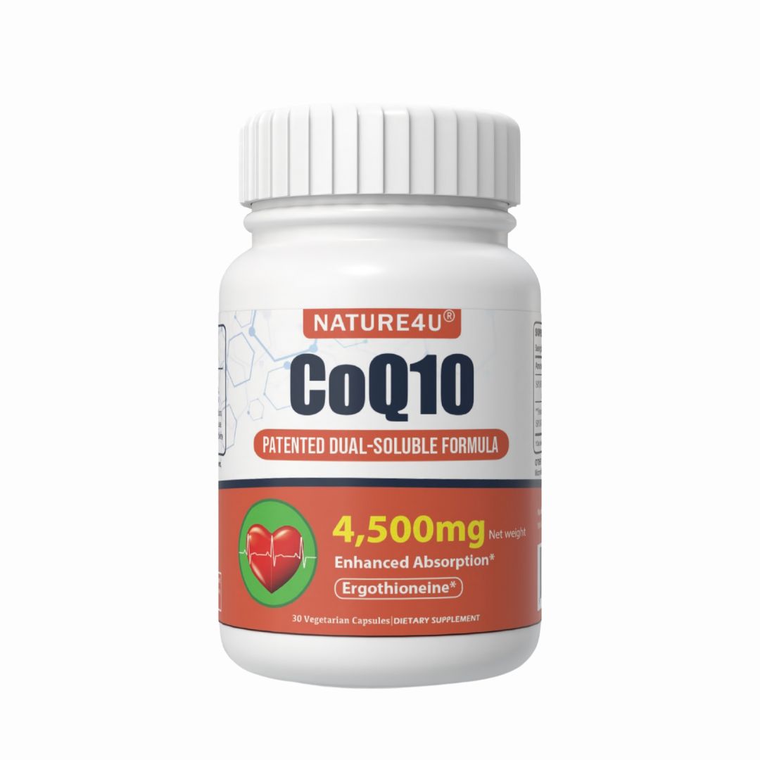 CoQ10 150mg Capsule with L-Ergothioneine - Enhanced Absorption, Antioxidant for Heart Health & Energy Production, Coenzyme Q10 Patented Dual-Soluble Formula, 1 Month Supply, 30 Count