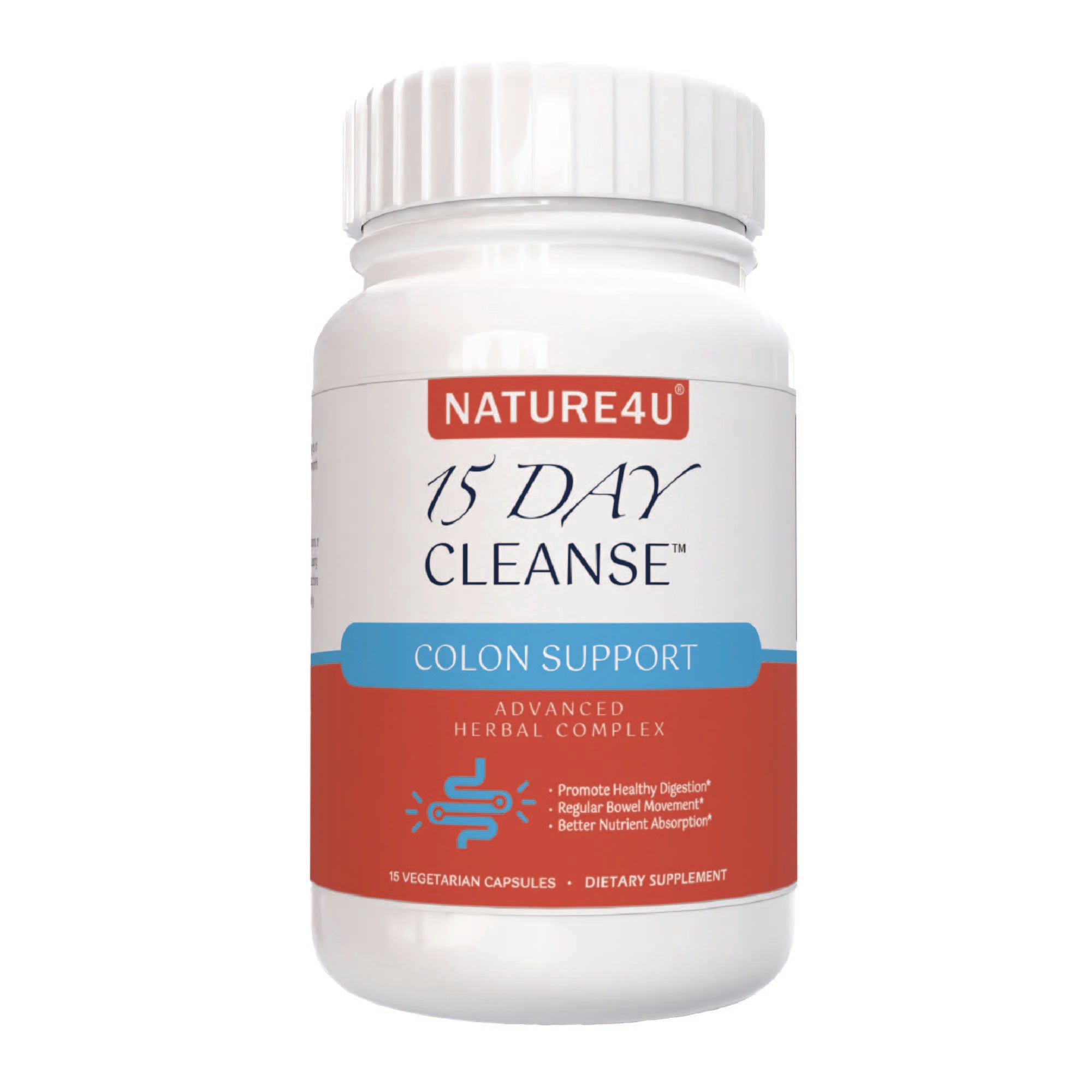 15 Day Cleanse Gut Support, Advanced Gentle Daily Colon Gut Cleanse Detox, 15 Capsules